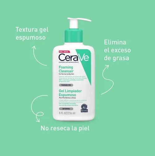 CERAVE GEL LIMPIADOR ESPUMOSO FCO 236 ML
